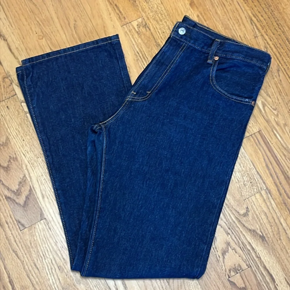 Levi's 517 Boot Cut Dark Wash Made Aug 2013 Blue Jeans Men's W/34 L/32 - Picture 8 of 12